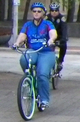 Mayor Annise Parker on Bike To Work Day 2013 (courtesy CoH website)